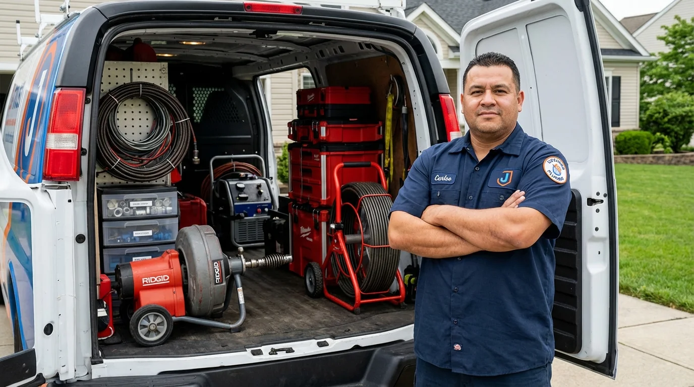 Professional drain cleaning equipment and Johns Plumbing LLC plumber in Phenix City