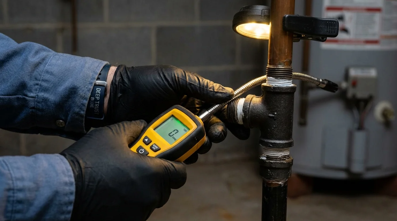 Gas leak detection with electronic sniffer by Johns Plumbing LLC in Phenix City